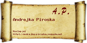 Andrejka Piroska névjegykártya