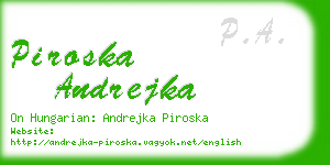 piroska andrejka business card